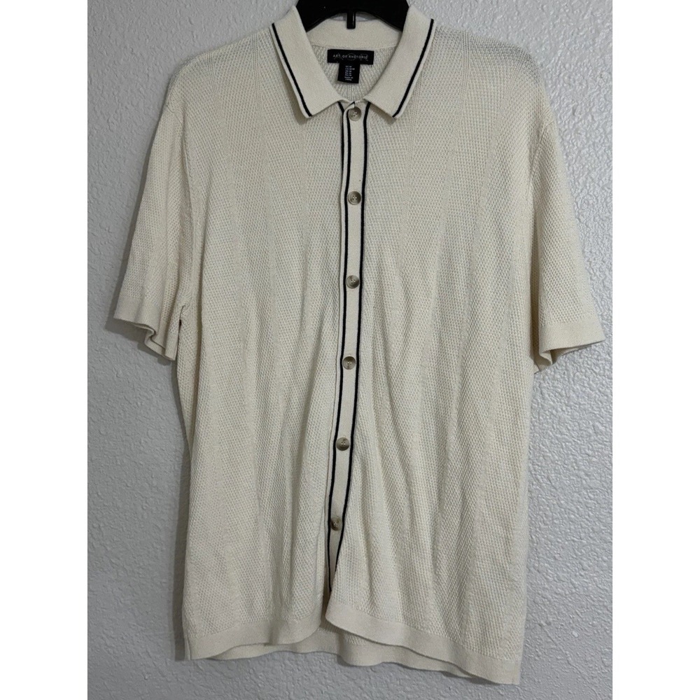 Art Of Rhetoric M Men's Grandpacore 70s Knit Style Retro Shirt Polo Stretch
